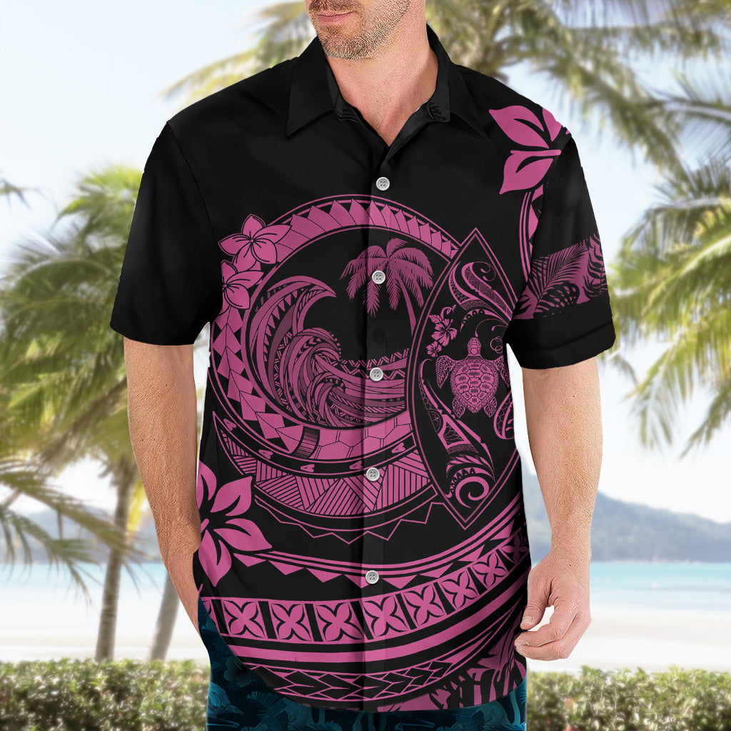 Polynesian Plumeria Hawaiian Shirt Ride The Waves - Pink LT7 - Polynesian Pride