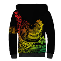 Polynesian Plumeria Sherpa Hoodie Ride The Waves - Reggae LT7 - Polynesian Pride