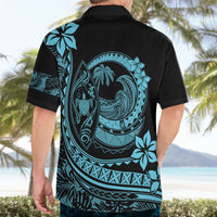 Polynesian Plumeria Hawaiian Shirt Ride The Waves - Turquoise LT7 - Polynesian Pride