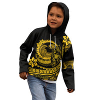 Polynesian Plumeria Kid Hoodie Ride The Waves - Yellow LT7 - Polynesian Pride