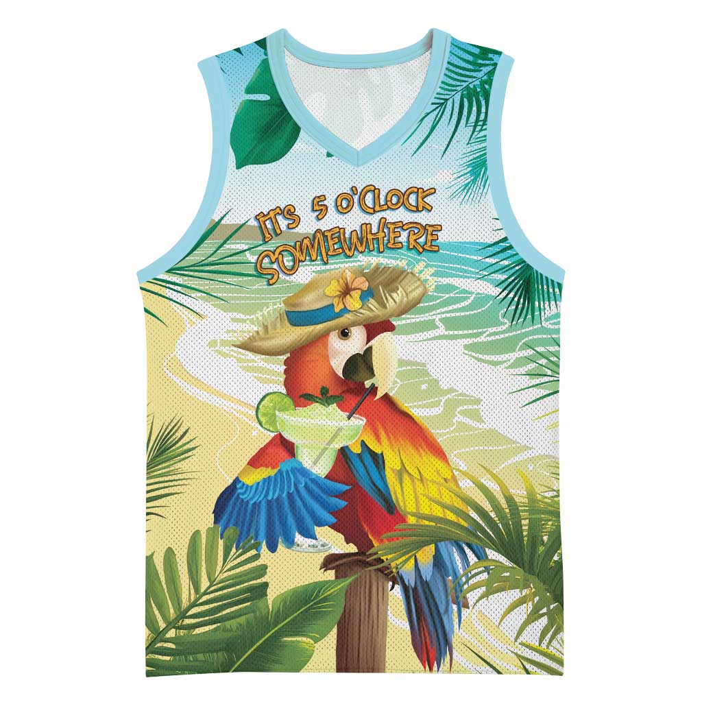 Aloha Hawaii It's 5 o'clock Somewhere Basketball Jersey LT7 Unisex Blue - Polynesian Pride