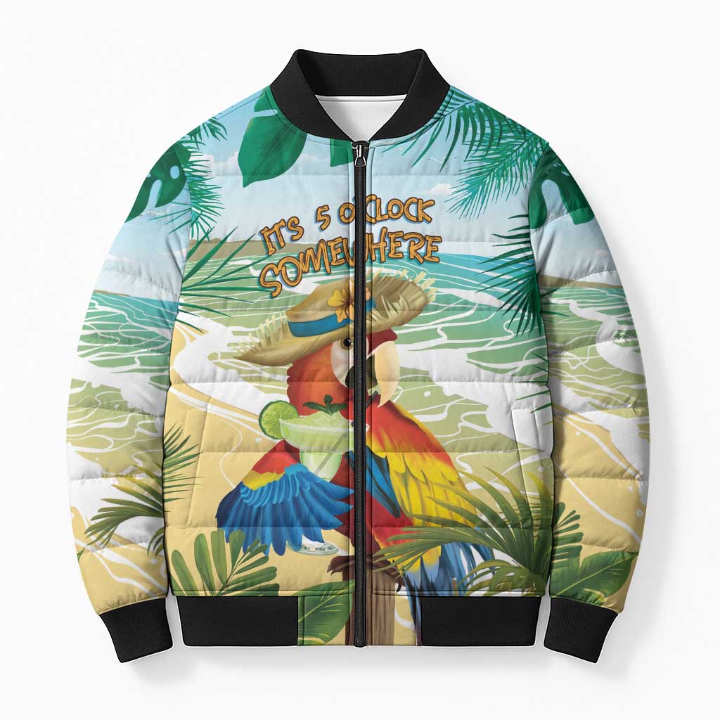 Aloha Hawaii It's 5 o'clock Somewhere Bomber Puffer Jacket LT7 Unisex Blue - Polynesian Pride