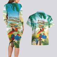 Aloha Hawaii It's 5 o'clock Somewhere Couples Matching Long Sleeve Bodycon Dress and Hawaiian Shirt - Polynesian Pride