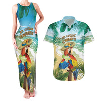 Aloha Hawaii It's 5 o'clock Somewhere Couples Matching Tank Maxi Dress and Hawaiian Shirt - Polynesian Pride