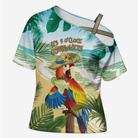 Aloha Hawaii It's 5 o'clock Somewhere Cross Shoulder Shirt LT7 Female Blue - Polynesian Pride