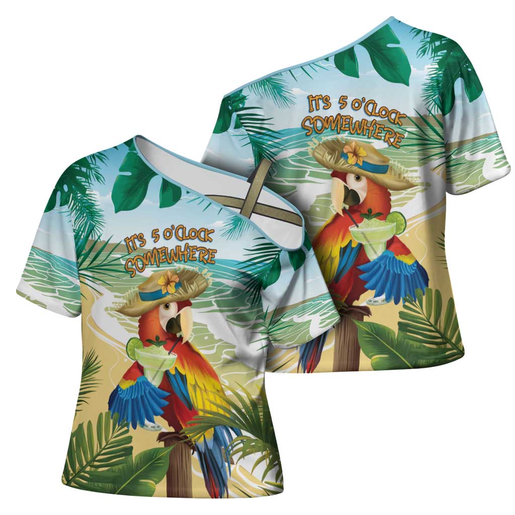 Aloha Hawaii It's 5 o'clock Somewhere Cross Shoulder Shirt LT7 - Polynesian Pride