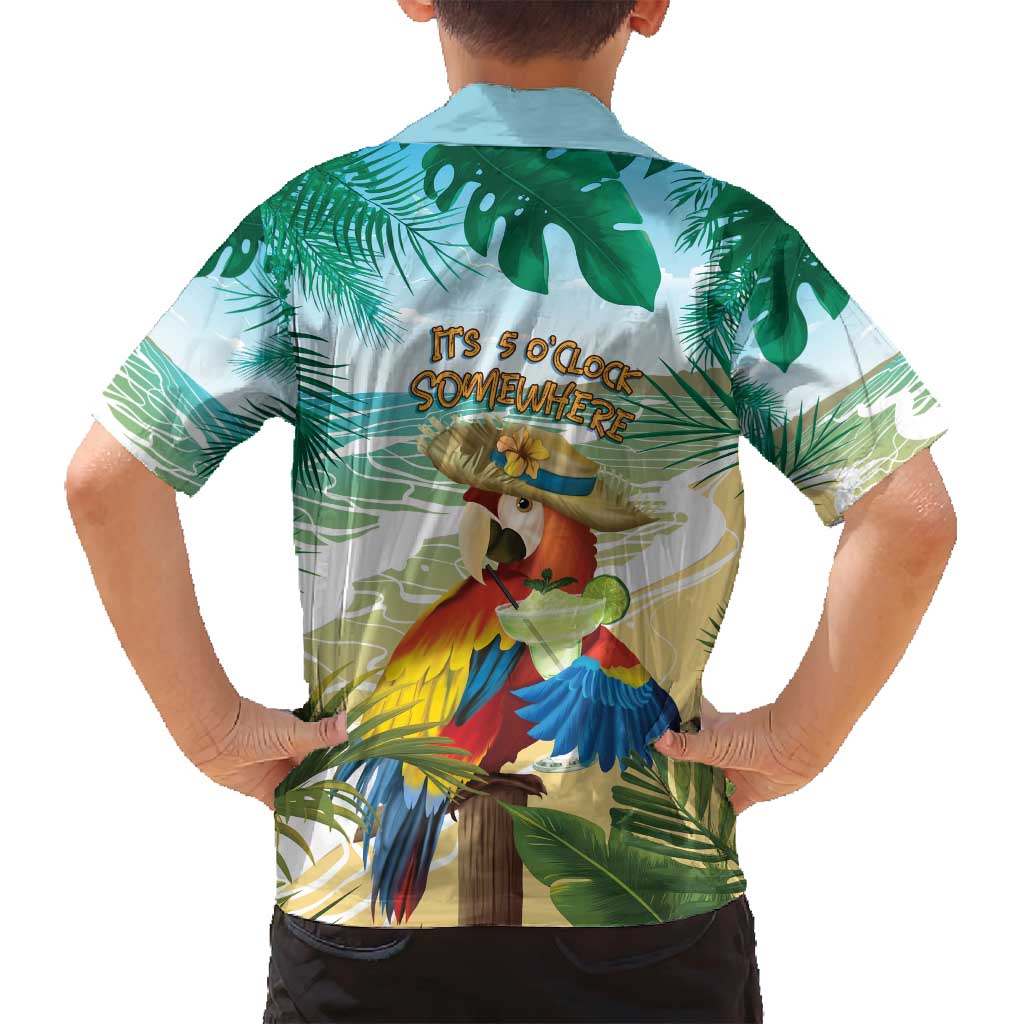 Aloha Hawaii It's 5 o'clock Somewhere Family Matching Long Sleeve Bodycon Dress and Hawaiian Shirt - Polynesian Pride