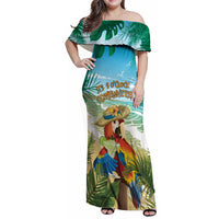 Aloha Hawaii It's 5 o'clock Somewhere Family Matching Off Shoulder Maxi Dress and Hawaiian Shirt - Polynesian Pride