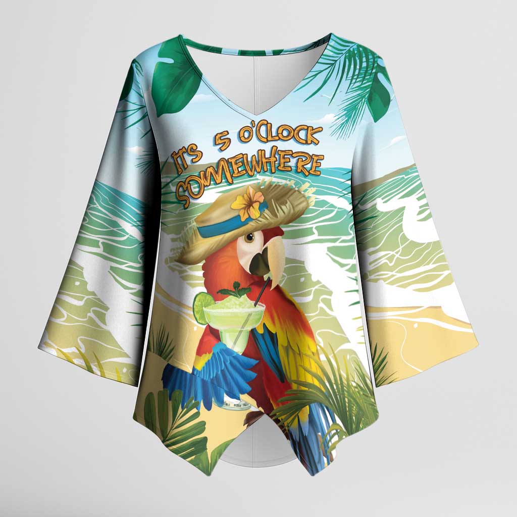 Aloha Hawaii It's 5 o'clock Somewhere Kimono Sleeve Blouse - Polynesian Pride