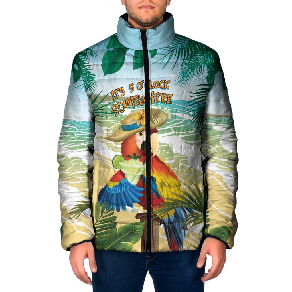 Aloha Hawaii It's 5 o'clock Somewhere Padded Jacket LT7 Men Blue - Polynesian Pride