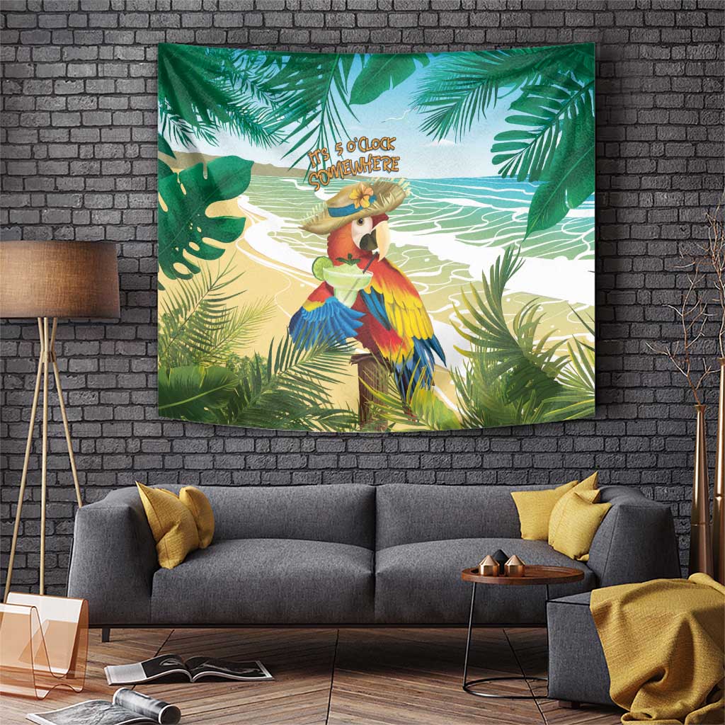 Aloha Hawaii It's 5 o'clock Somewhere Tapestry - Polynesian Pride