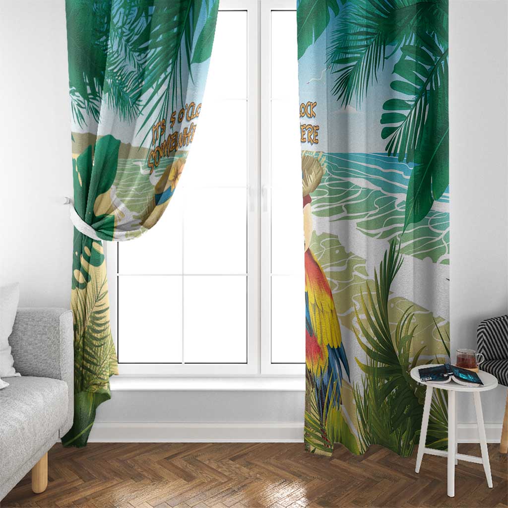 Aloha Hawaii It's 5 o'clock Somewhere Window Curtain - Polynesian Pride