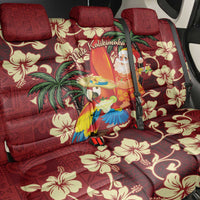 Crimson Red Tropical Christmas Hawaii Tapa Back Car Seat Cover Aloha Santa Drink Party - Polynesian Pride
