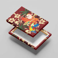 Crimson Red Tropical Christmas Hawaii Tapa Canvas Wall Art Aloha Santa Drink Party - Polynesian Pride