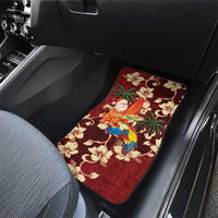 Crimson Red Tropical Christmas Hawaii Tapa Car Mats Aloha Santa Drink Party - Polynesian Pride
