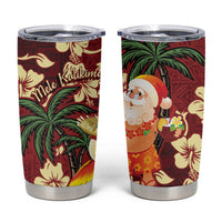 Crimson Red Tropical Christmas Hawaii Tapa Tumbler Cup Aloha Santa Drink Party - Polynesian Pride