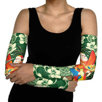 Moss Green Tropical Christmas Hawaii Tapa Arm Sleeves Aloha Santa Drink Party - Polynesian Pride