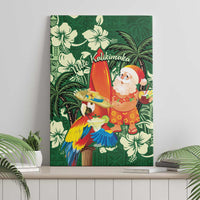 Moss Green Tropical Christmas Hawaii Tapa Canvas Wall Art Aloha Santa Drink Party - Polynesian Pride