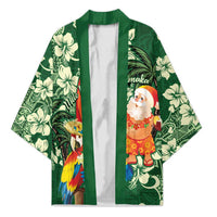Moss Green Tropical Christmas Hawaii Tapa Kimono Aloha Santa Drink Party - Polynesian Pride