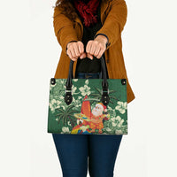 Moss Green Tropical Christmas Hawaii Tapa Leather Bag Aloha Santa Drink Party - Polynesian Pride