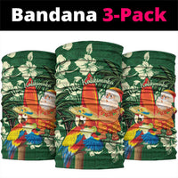 Moss Green Tropical Christmas Hawaii Tapa Neck Gaiter Aloha Santa Drink Party - Polynesian Pride