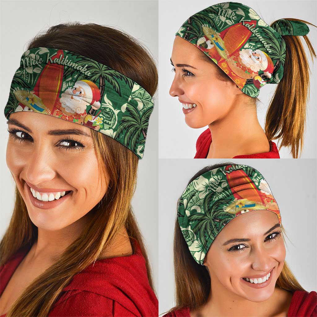 Moss Green Tropical Christmas Hawaii Tapa Neck Gaiter Aloha Santa Drink Party - Polynesian Pride