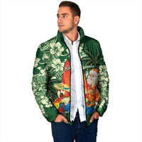 Moss Green Tropical Christmas Hawaii Tapa Padded Jacket Aloha Santa Drink Party - Polynesian Pride