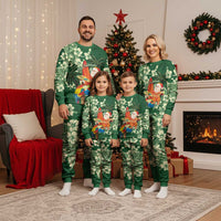 Moss Green Tropical Christmas Hawaii Tapa Christmas Pajama Set Aloha Santa Drink Party - Polynesian Pride