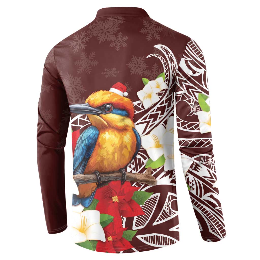 Felis Pasgua Guam Button Sweatshirt Christmas Sihek Kingfisher with Guasali