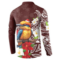Felis Pasgua Guam Button Sweatshirt Christmas Sihek Kingfisher with Guasali