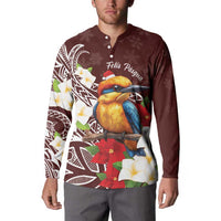 Felis Pasgua Guam Button Sweatshirt Christmas Sihek Kingfisher with Guasali