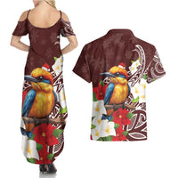 Felis Pasgua Guam Couples Matching Summer Maxi Dress and Hawaiian Shirt Christmas Sihek Kingfisher with Guasali