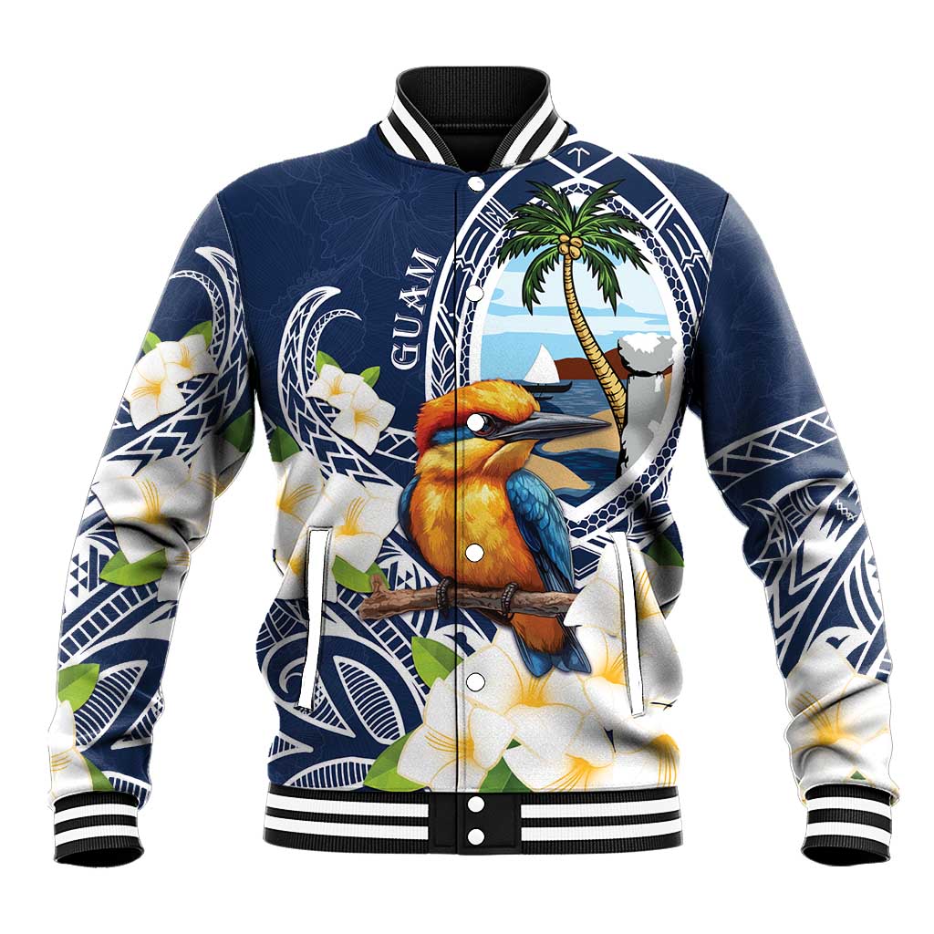 Hafa Adai Guam Baseball Jacket Sihek Guam Kingfisher with Guasali