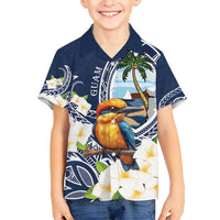 Hafa Adai Guam Kid Hawaiian Shirt Sihek Guam Kingfisher with Guasali