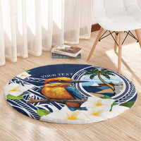 Hafa Adai Guam Round Carpet Sihek Guam Kingfisher with Guasali