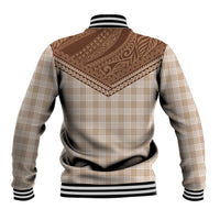 Aloha Hawaii Cowboys Paniolo Baseball Jacket Beige Palaka - Polynesian Pride