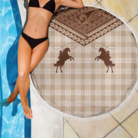 Aloha Hawaii Cowboys Paniolo Beach Blanket Beige Palaka - Polynesian Pride