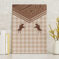 Aloha Hawaii Cowboys Paniolo Canvas Wall Art Beige Palaka - Polynesian Pride