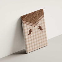 Aloha Hawaii Cowboys Paniolo Canvas Wall Art Beige Palaka - Polynesian Pride