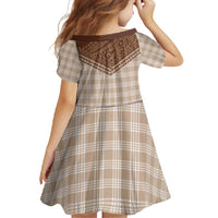 Aloha Hawaii Cowboys Paniolo Family Matching Off Shoulder Maxi Dress and Hawaiian Shirt Beige Palaka - Polynesian Pride