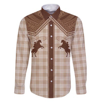 Aloha Hawaii Cowboys Paniolo Family Matching Puletasi and Hawaiian Shirt Beige Palaka - Polynesian Pride