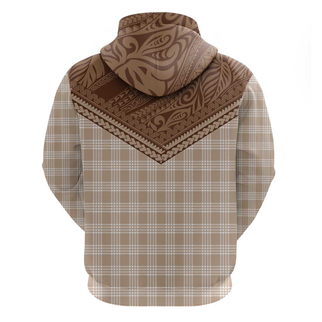 Aloha Hawaii Cowboys Paniolo Hoodie Beige Palaka - Polynesian Pride