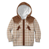 Aloha Hawaii Cowboys Paniolo Kid Hoodie Beige Palaka - Polynesian Pride