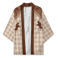 Aloha Hawaii Cowboys Paniolo Kimono Beige Palaka - Polynesian Pride