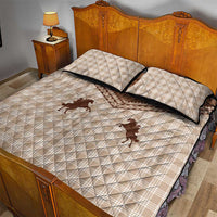 Aloha Hawaii Cowboys Paniolo Quilt Bed Set Beige Palaka - Polynesian Pride