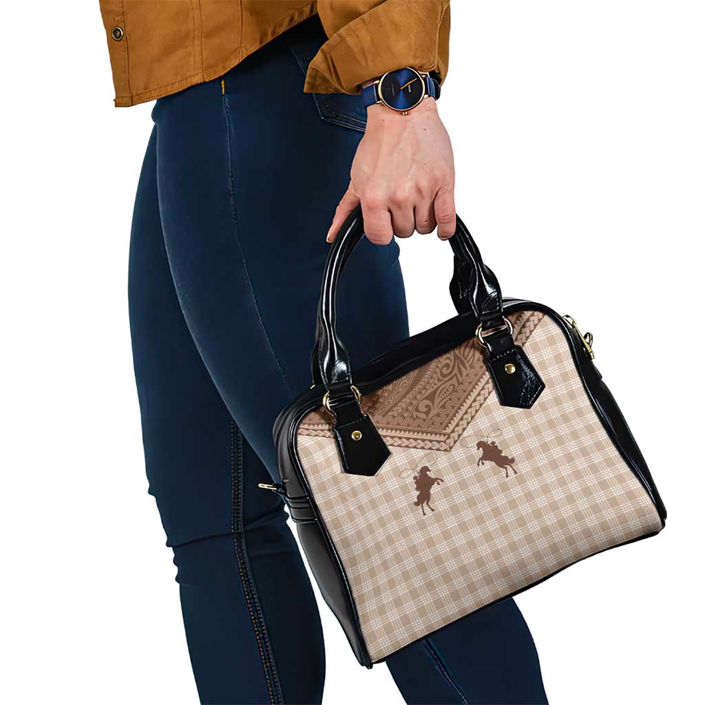 Aloha Hawaii Cowboys Paniolo Shoulder Handbag Beige Palaka - Polynesian Pride