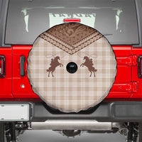Aloha Hawaii Cowboys Paniolo Spare Tire Cover Beige Palaka - Polynesian Pride