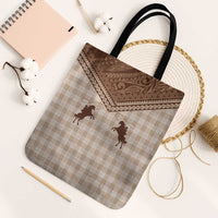 Aloha Hawaii Cowboys Paniolo Tote Bag Beige Palaka - Polynesian Pride