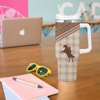 Aloha Hawaii Cowboys Paniolo Tumbler With Handle Beige Palaka - Polynesian Pride