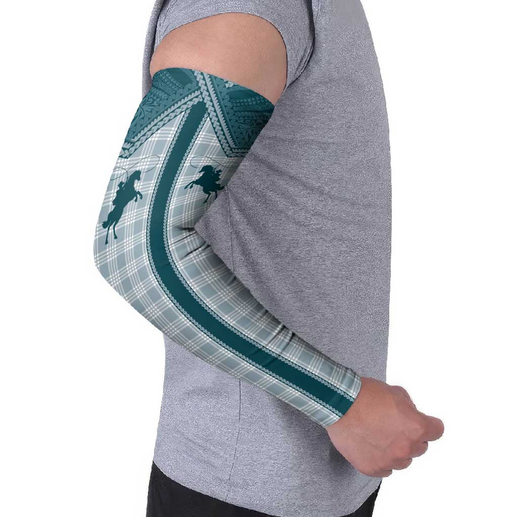 Aloha Hawaii Cowboys Paniolo Arm Sleeves Teal Palaka - Polynesian Pride